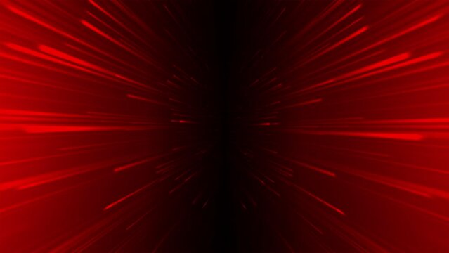 Animation of glowing colorful red lines flowing on right and left side of screen