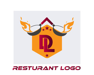 DL RESTAURANT LOGO . DL FOOD logo.DL abstract.DL Monogram logo design.Creative and unique alphabet latter logo.

