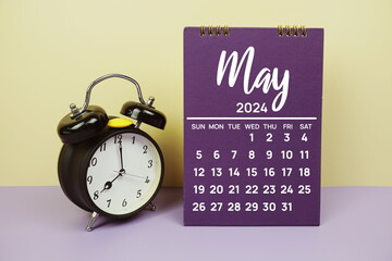 May 2024 annual monthly desk calendar for planning and management