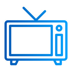 This is the Television icon from the Party and Celebration icon collection with an outline gradient style