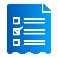 This is the Checklist icon from the Party and Celebration icon collection with an Solid gradient style