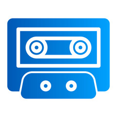 This is the Cassette icon from the Party and Celebration icon collection with an Solid gradient style
