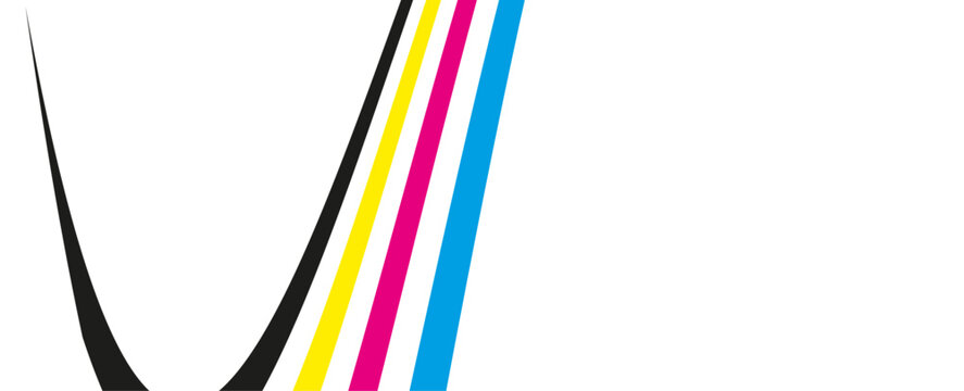 Abstract cmyk lines. Cyan, Magenta, Yellow And Black. suit for banner, cover, poster, flyer, brochure, website, background, backdrop. vector Illustration
