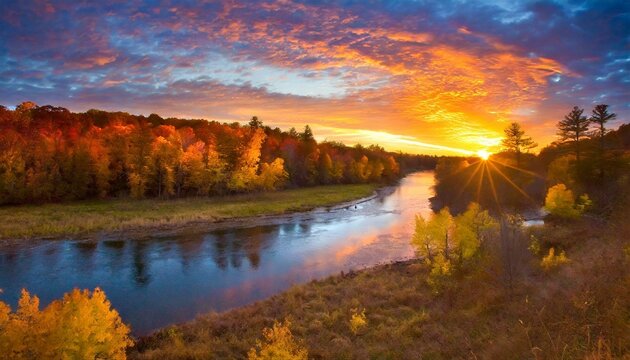 Sunset In Fall
