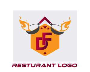 DF RESTAURANT LOGO . DF FOOD logo.DF abstract.DF Monogram logo design.Creative and unique alphabet latter logo.