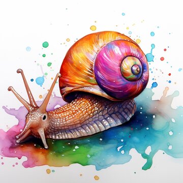 Snake, water color, drawing, vibrant color, cute