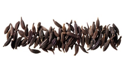 Macro shot of cumin and caraway seeds. Intricate details of spices. - obrazy, fototapety, plakaty