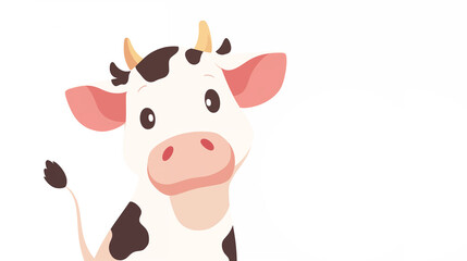 Hand drawn cartoon cute cow animal illustration