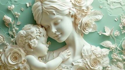 Mother's Day 3D artwork, capturing the bond of mother and child