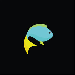 fish logo design vector background, fish technology