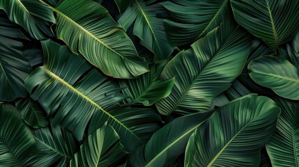 Exotic palm fronds against transparent backdrop, lush tropical foliage.