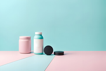 A fitness product against a subtle pastel background with generous copy space.
