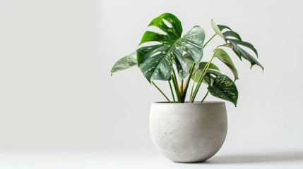 Monstera plant on white background