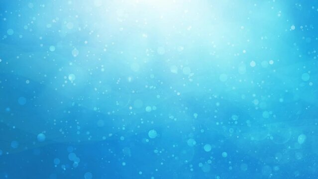 Abstract Blue Underwater Background with floating particles and sunrays