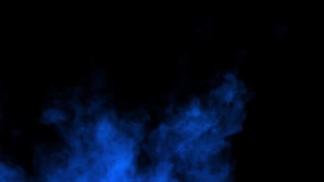 Bouncing of blue color in black background. Color gradient.