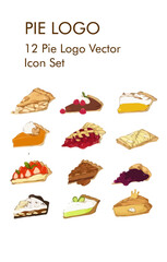 Pie logo vector icon set