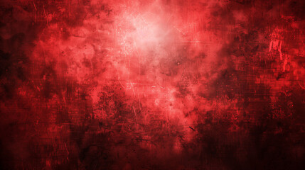 abstract red background or Christmas paper with bright center spotlight and black vignette border frame with vintage grunge background texture black paper layout design of light red graphic art 