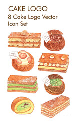 Cake logo vector ico set