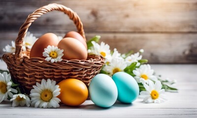 Obraz na płótnie Canvas easter eggs colorfull background