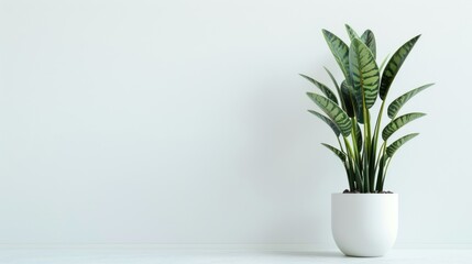 Snake Plant in pots, set against a white background, are suitable for interior home decoration - obrazy, fototapety, plakaty