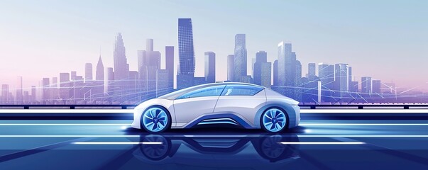 Advanced and futuristic car technology concept