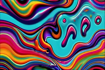 Cool Groovy Liquid Background Vector Design. Trendy Y2k Backdrop Textute. Funky Retro Wallpaper. Generative AI