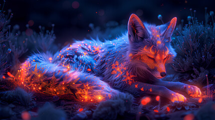 amazing fairy fox hybrid colorful psychedelic digital art