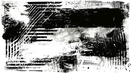 Abstract grunge black and white background. Creative paint stain banner