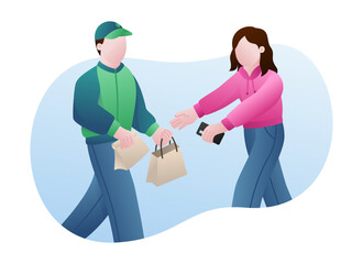 Food delivery concept. service, order, food, delivery, online, shipping. Vector illustration