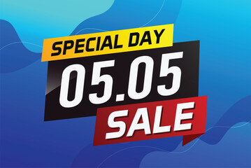 5.5 Special day sale word concept vector illustration with ribbon and 3d style for use landing page, template, ui, web, mobile app, poster, banner, flyer, background, gift card, coupon

