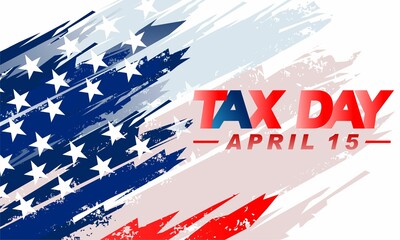 Tax Day Reminder Concept  , Vector Design Element Template - USA Tax Deadline, Due Date for IRS Federal Income Tax Returns: 15th April