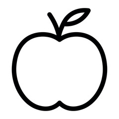 black vector apple icon on white background