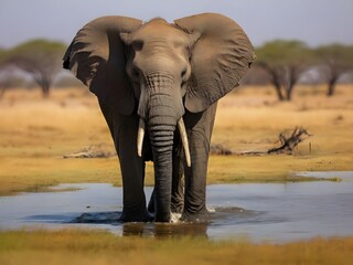 Fototapeta na wymiar Africa Botswana Chobe National Park African Elephant L