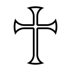 cross outline symbol, christian crosses icon