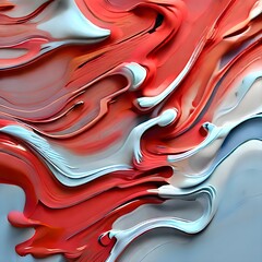 Abstract acrylic paint background illustration art wallpaper - light blue and light red fluid