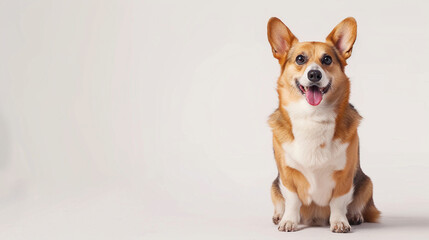 welsh corgi breed dog sitting on a white background