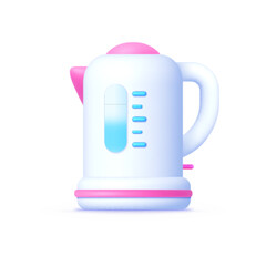Modern electric kettle 3d, great design for any purposes. Vector illustration