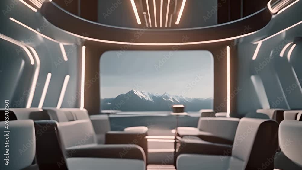 Poster modern office setting with two chairs and table generative ai