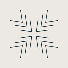 Complex abstract geometric shape with pale details vector element