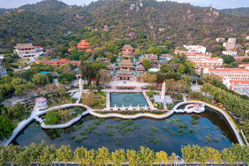 Aerial photography of the scenery of Nanputuo Temple in Xiamen, China