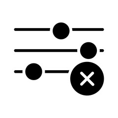 Vector solid black icon for Clear filter
