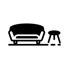 Vector solid black icon for Furniture