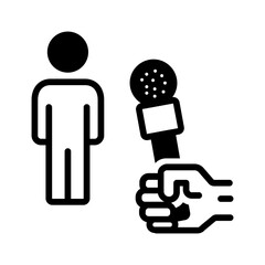 Vector solid black icon for Public relation