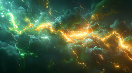 amazing electric energy lightning, 3d rendering galaxy background