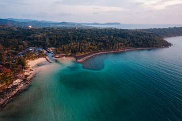 Fototapeta premium island dusk,The sea and bay on the island at dusk