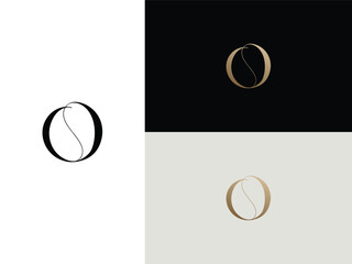 elegant, simple, minimal, and luxury serif font alphabet letter O logo design