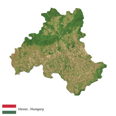 Heves, County of Hungary Topographic Map (EPS)
