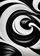 Abstract black and white geometric liquid background 3d. Futuristic wallpaper. Poster
