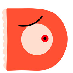 Cute Character Letter D