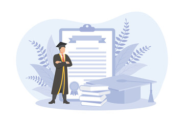 Graduation Day Flat Design Illustration